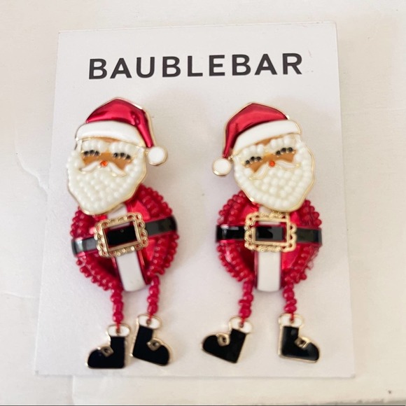 Baublebar Santa Beaded Christmas Statement Earrings New - Picture 2 of 3